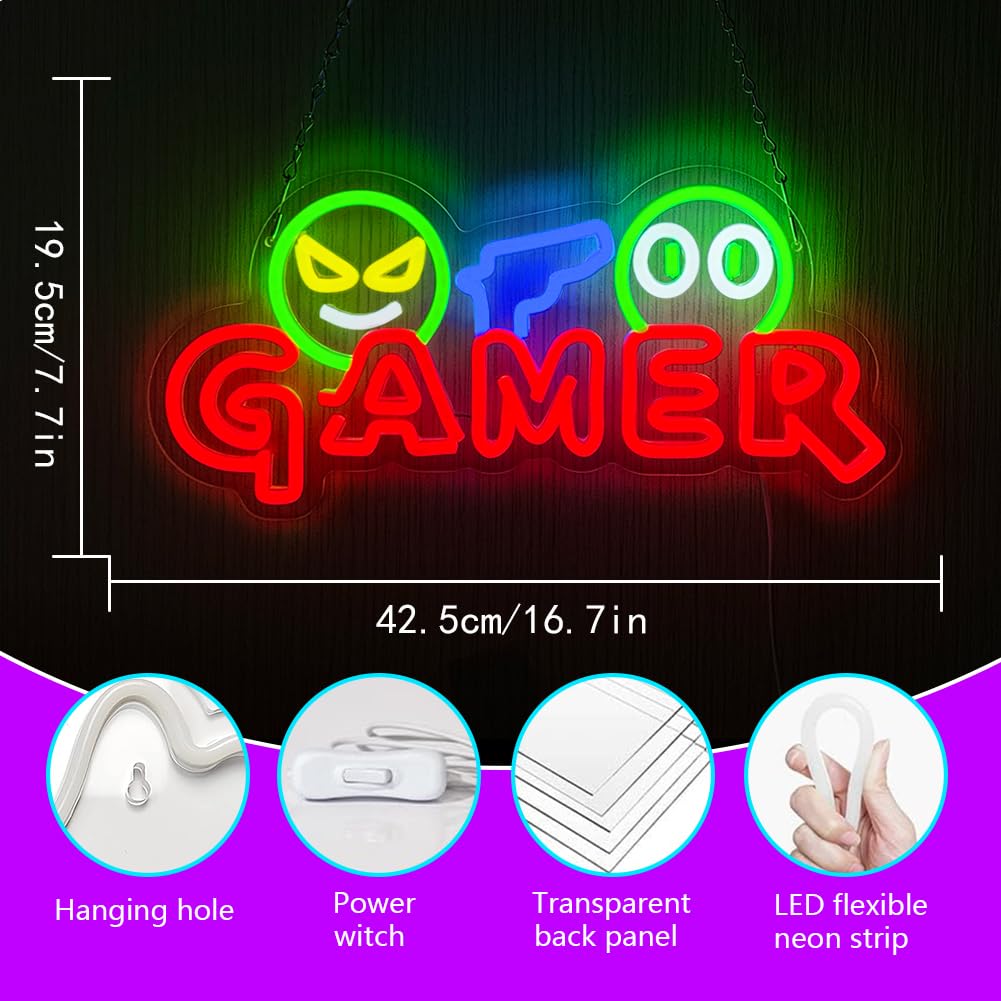 Gamer Neon Sign LED Wall Light - đánh giá và giá Party Games For Christmas